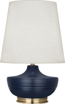 Robert Abbey - MMB24 - One Light Table Lamp - Michael Berman Nolan - Matte Midnight Blue Glazed Ceramic Modern Brass