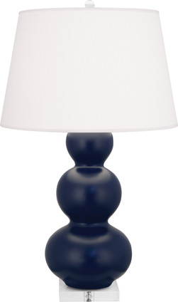 Robert Abbey - MMB43 - One Light Table Lamp - Triple Gourd - Matte Midnight Blue Glazed Ceramic w/Lucite
