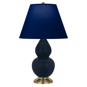Robert Abbey - MMB50N - One Light Accent Lamp - Small Double Gourd - Matte Midnight Blue Glazed Ceramic w/Antique Natural Brass