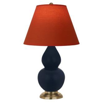 Robert Abbey - MMB50T - One Light Accent Lamp - Small Double Gourd - Matte Midnight Blue Glazed Ceramic w/Antique Natural Brass