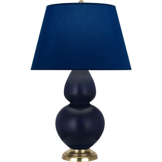 Robert Abbey - MMB55N - One Light Table Lamp - Double Gourd - Matte Midnight Blue Glazed Ceramic w/Antique Natural Brass