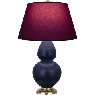 Robert Abbey - MMB55P - One Light Table Lamp - Double Gourd - Matte Midnight Blue Glazed Ceramic w/Antique Natural Brass