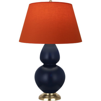Robert Abbey - MMB55T - One Light Table Lamp - Double Gourd - Matte Midnight Blue Glazed Ceramic w/Antique Natural Brass