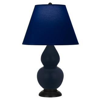 Robert Abbey - MMB57N - One Light Table Lamp - Double Gourd - Matte Midnight Blue Glazed Ceramic w/Deep Patina Bronze