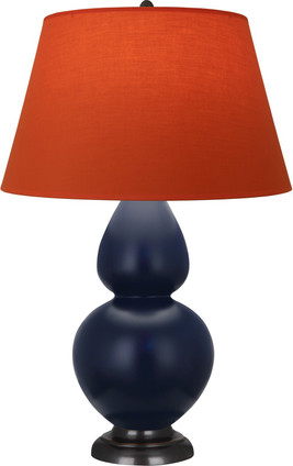 Robert Abbey - MMB57T - One Light Table Lamp - Double Gourd - Matte Midnight Blue Glazed Ceramic w/Deep Patina Bronze
