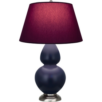 Robert Abbey - MMB59P - One Light Table Lamp - Double Gourd - Matte Midnight Blue Glazed Ceramic w/Antique Silver