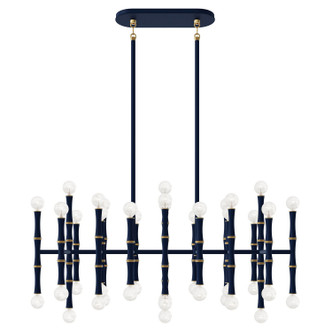 Robert Abbey - MMB77 - 42 Light Chandelier - Kane - Matte Midnight Blue w/Modern Brass