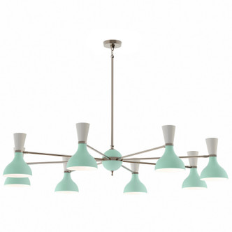 Robert Abbey - MN09LY - Eight Light Chandelier - Clare - Polished Nickel w/Mint Lily Painted