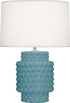 Robert Abbey - MOB09 - One Light Accent Lamp - Small Dolly - Matte Steel Blue Glazed Textured Ceramic