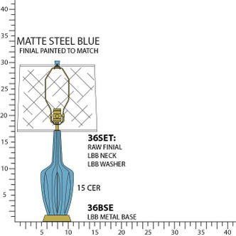 Robert Abbey - MOB36 - One Light Accent Lamp - Small Emma - Matte Steel Blue Glazed Ceramic w/Warm Brass