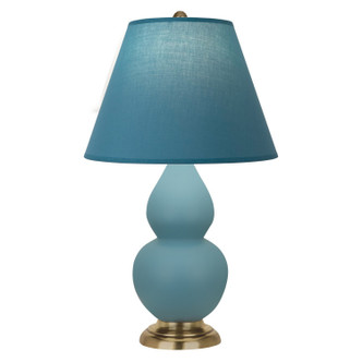 Robert Abbey - MOB50B - One Light Accent Lamp - Small Double Gourd - Matte Steel Blue Glazed Ceramic w/Antique Natural Brass