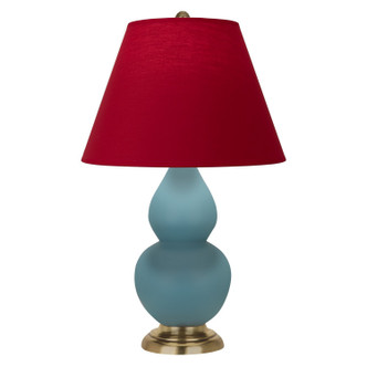 Robert Abbey - MOB50R - One Light Accent Lamp - Small Double Gourd - Matte Steel Blue Glazed Ceramic w/Antique Natural Brass