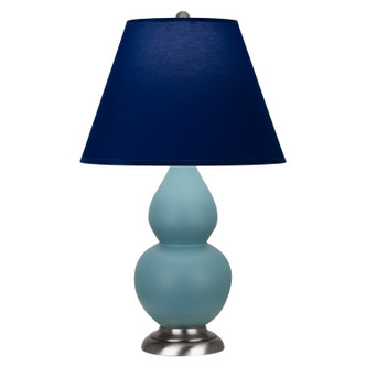 Robert Abbey - MOB52N - One Light Accent Lamp - Small Double Gourd - Matte Steel Blue Glazed Ceramic w/Antique Silver
