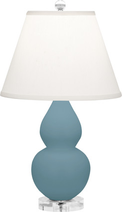Robert Abbey - MOB53 - One Light Accent Lamp - Small Double Gourd - Matte Steel Blue Glazed Ceramic w/Lucite