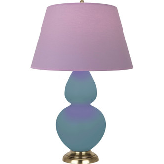 Robert Abbey - MOB55L - One Light Table Lamp - Double Gourd - Matte Steel Blue Glazed Ceramic w/Antique Natural Brass