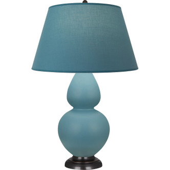 Robert Abbey - MOB57B - One Light Table Lamp - Double Gourd - Matte Steel Blue Glazed Ceramic w/Deep Patina Bronze