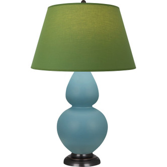 Robert Abbey - MOB57G - One Light Table Lamp - Double Gourd - Matte Steel Blue Glazed Ceramic w/Deep Patina Bronze