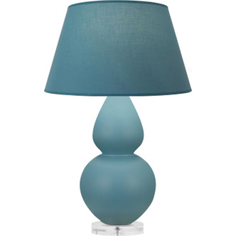 Robert Abbey - MOB62B - One Light Table Lamp - Double Gourd - Matte Steel Blue Glazed Ceramic w/Lucite