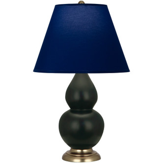 Robert Abbey - MOS10N - One Light Accent Lamp - Small Double Gourd - Matte Obsidian Glazed Ceramic w/Antique Natural Brass