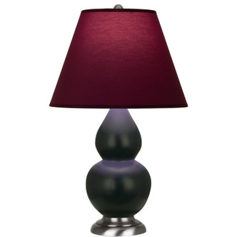 Robert Abbey - MOS12P - One Light Accent Lamp - Small Double Gourd - Matte Obsidian Glazed Ceramic w/Antique Silver