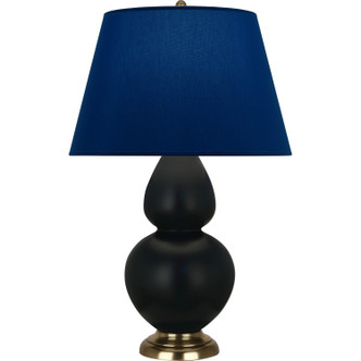 Robert Abbey - MOS20N - One Light Table Lamp - Double Gourd - Matte Obsidian Glazed Ceramic w/Antique Natural Brass