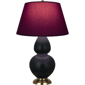 Robert Abbey - MOS20P - One Light Table Lamp - Double Gourd - Matte Obsidian Glazed Ceramic w/Antique Natural Brass