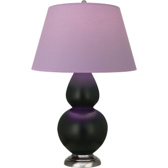 Robert Abbey - MOS22L - One Light Table Lamp - Double Gourd - Matte Obsidian Glazed Ceramic w/Antique Silver