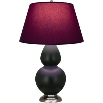 Robert Abbey - MOS22P - One Light Table Lamp - Double Gourd - Matte Obsidian Glazed Ceramic w/Antique Silver