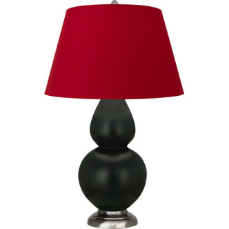 Robert Abbey - MOS22R - One Light Table Lamp - Double Gourd - Matte Obsidian Glazed Ceramic w/Antique Silver