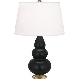 Robert Abbey - MOS30 - One Light Accent Lamp - Small Triple Gourd - Matte Obsidian Glazed Ceramic w/Antique Natural Brass