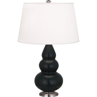 Robert Abbey - MOS32 - One Light Accent Lamp - Small Triple Gourd - Matte Obsidian Glazed Ceramic w/Antique Silver