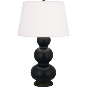 Robert Abbey - MOS41 - One Light Table Lamp - Triple Gourd - Matte Obsidian Glazed Ceramic w/Deep Patina Bronze