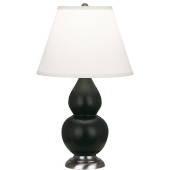 Robert Abbey - MOS52 - One Light Accent Lamp - Small Double Gourd - Matte Obsidian Glazed Ceramic w/Antique Silver