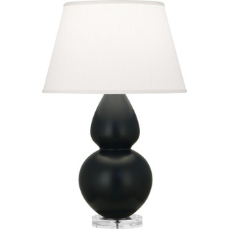 Robert Abbey - MOS62 - One Light Table Lamp - Double Gourd - Matte Obsidian Glazed Ceramic w/Lucite