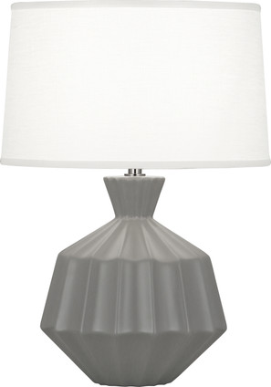 Robert Abbey - MST18 - One Light Table Lamp - Small Orion - Matte Smokey Taupe Glazed Ceramic