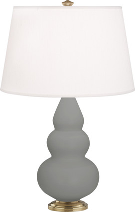Robert Abbey - MST30 - One Light Accent Lamp - Small Triple Gourd - Matte Smokey Taupe Glazed Ceramic w/Antique Natural Brass