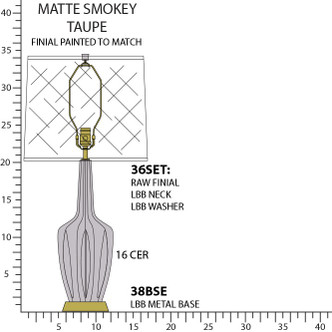 Robert Abbey - MST38 - One Light Table Lamp - Emma - Matte Smokey Taupe Glazed Ceramic w/Warm Brass