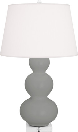 Robert Abbey - MST43 - One Light Table Lamp - Triple Gourd - Matte Smokey Taupe Glazed Ceramic w/Lucite