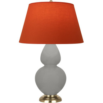 Robert Abbey - MST55T - One Light Table Lamp - Double Gourd - Matte Smokey Taupe Glazed Ceramic w/Antique Natural Brass