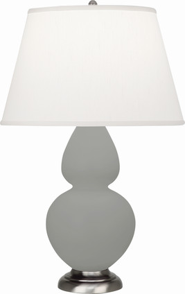 Robert Abbey - MST59 - One Light Table Lamp - Double Gourd - Matte Smokey Taupe Glazed Ceramic w/Antique Silver