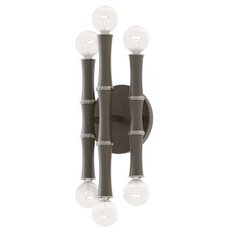 Robert Abbey - MST76 - Six Light Wall Sconce - Kane - Matte Smokey Taupe w/Polished Nickel