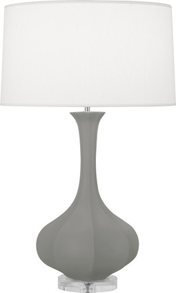 Robert Abbey - MST96 - One Light Table Lamp - Pike - Matte Smokey Taupe Glazed Ceramic w/Lucite