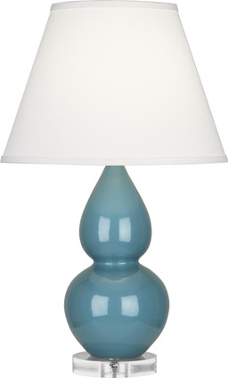 Robert Abbey - OB13X - One Light Accent Lamp - Small Double Gourd - Steel Blue Glazed Ceramic w/Lucite