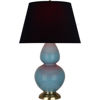 Robert Abbey - OB20K - One Light Table Lamp - Double Gourd - Steel Blue Glazed Ceramic w/Antique Natural Brass