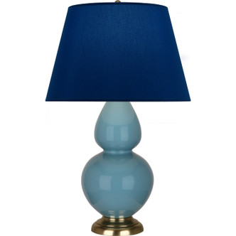 Robert Abbey - OB20N - One Light Table Lamp - Double Gourd - Steel Blue Glazed Ceramic w/Antique Natural Brass