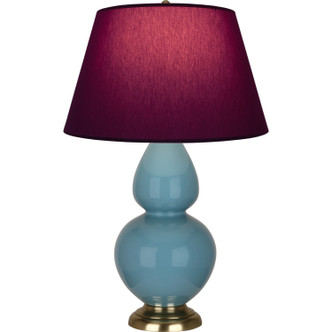 Robert Abbey - OB20P - One Light Table Lamp - Double Gourd - Steel Blue Glazed Ceramic w/Antique Natural Brass