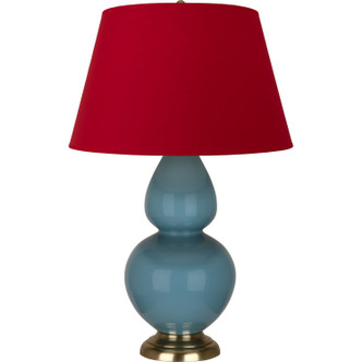 Robert Abbey - OB20R - One Light Table Lamp - Double Gourd - Steel Blue Glazed Ceramic w/Antique Natural Brass