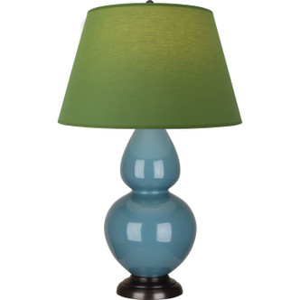 Robert Abbey - OB21G - One Light Table Lamp - Double Gourd - Steel Blue Glazed Ceramic w/Deep Patina Bronze