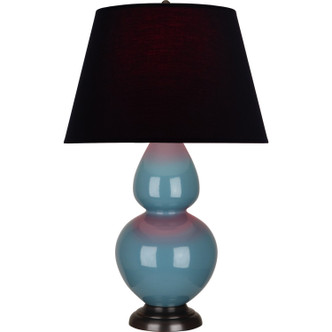 Robert Abbey - OB21K - One Light Table Lamp - Double Gourd - Steel Blue Glazed Ceramic w/Deep Patina Bronze