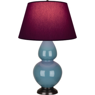 Robert Abbey - OB21P - One Light Table Lamp - Double Gourd - Steel Blue Glazed Ceramic w/Deep Patina Bronze